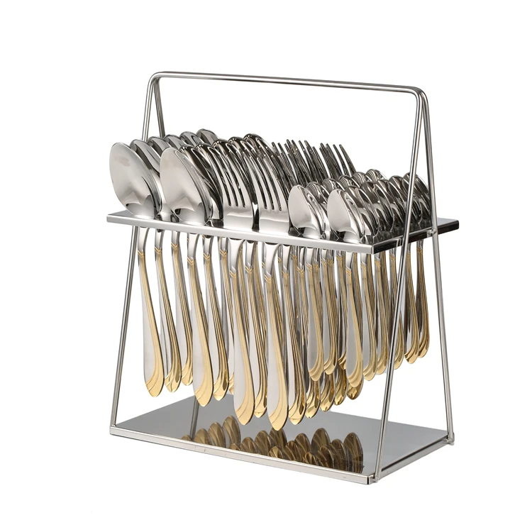 
Dining Cutlery Set Suitable Parties High-end Tableware 36 Pcs Spoons And Forks Set Stainless Steel With Wooden Case Box 