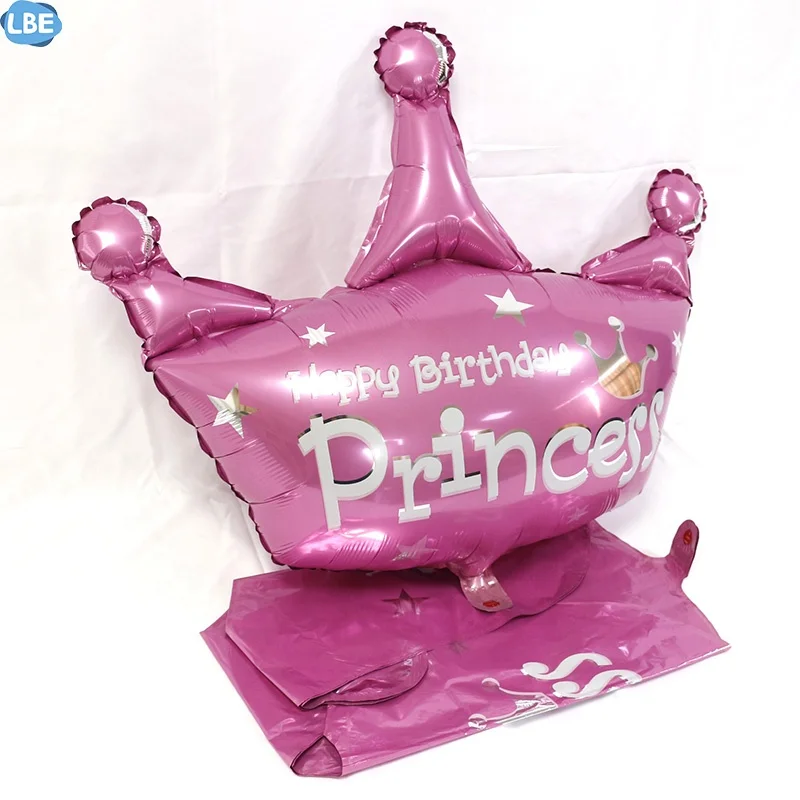 Birthday Party Balloon Decoration Baby Girl Birthday Party balloon decoration Princess Gold Crown Foil balloon