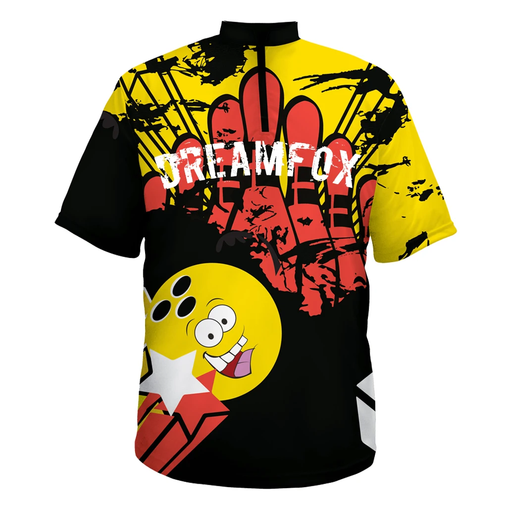 Hawaii Style Print Bowling jersey Shirt rockabilly Men Clothing Print Short Sleeve original Casual Polo Shirt