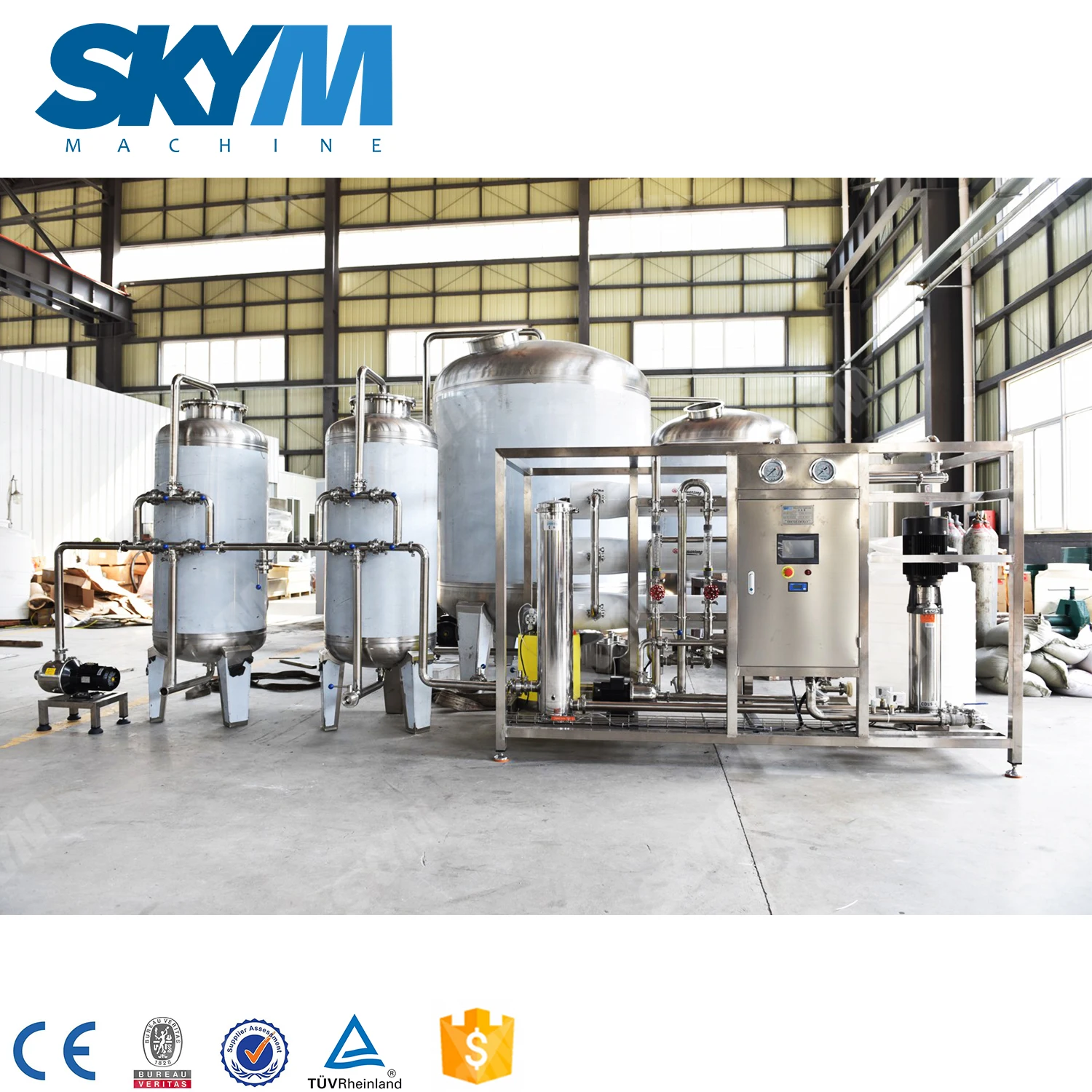 2000LPH Small Scale Reverse Osmosis Filter System Water Treatment Machine