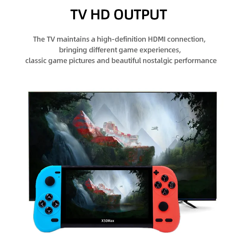 Портативный игровой плеер X50 Max с экраном 5 1 дюйма портативная игровая консоль для видео Классическая в стиле ретро