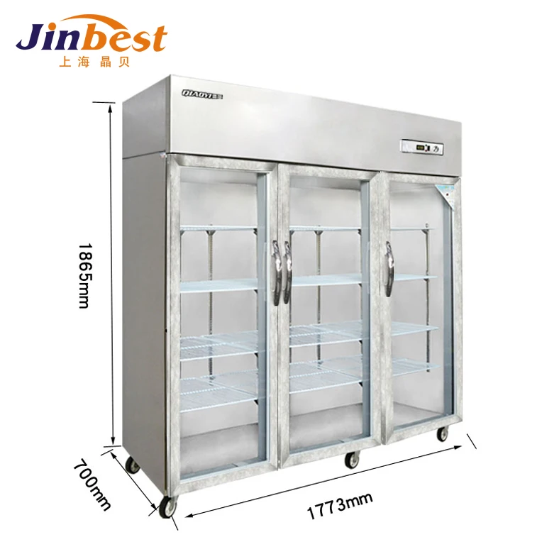 Commercial Display Refrigerator 3 Glass Door Beer Fridge Drink Beverage Cooler And Chiller