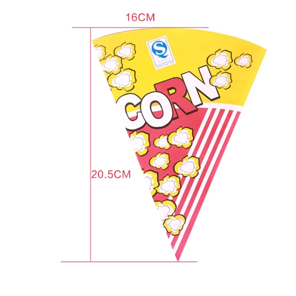 Cone Shape Popcorn Bags Paper Popcorn Paper Bag Treat Bags with Tapered Tips Paper for Pop Corn Candy Snacks Wedding Party