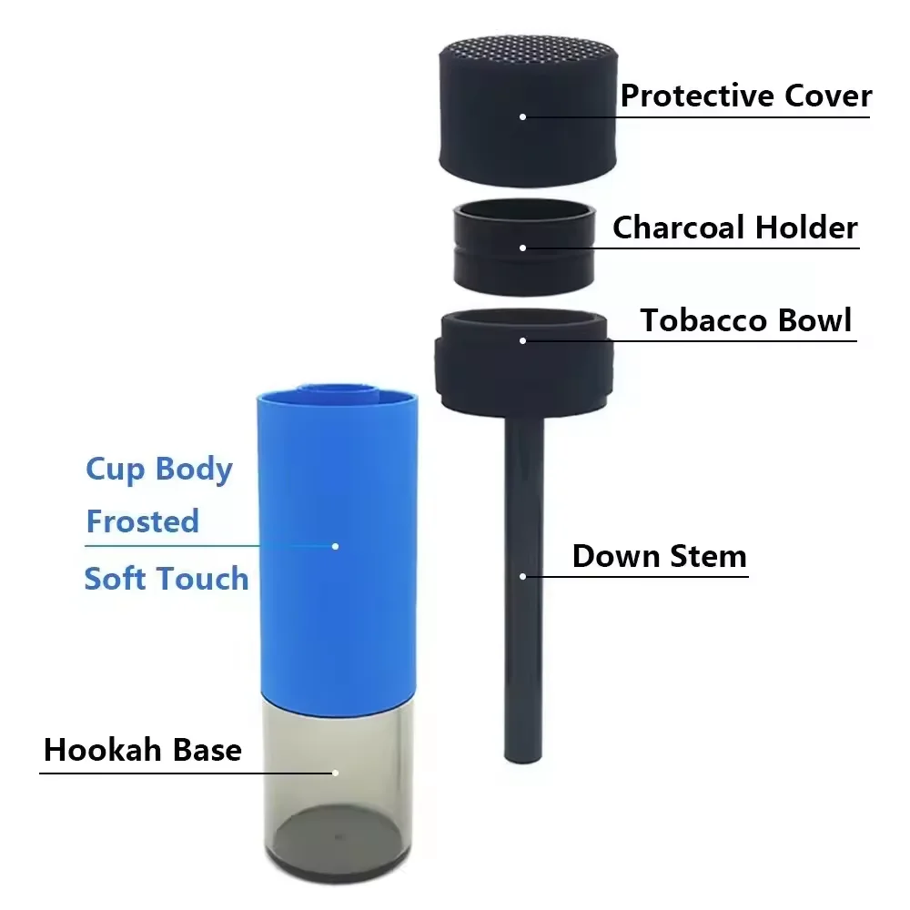 2024 Wholesale portable Travel hookah shisha car hookah cup Portable Hookah with Led Light