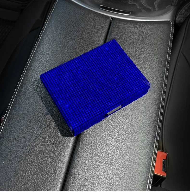 Metal Pu Leather Crystal Diamond Bling Rhinestone Credit Card Organizer Business Name Card Holder Case Pocket