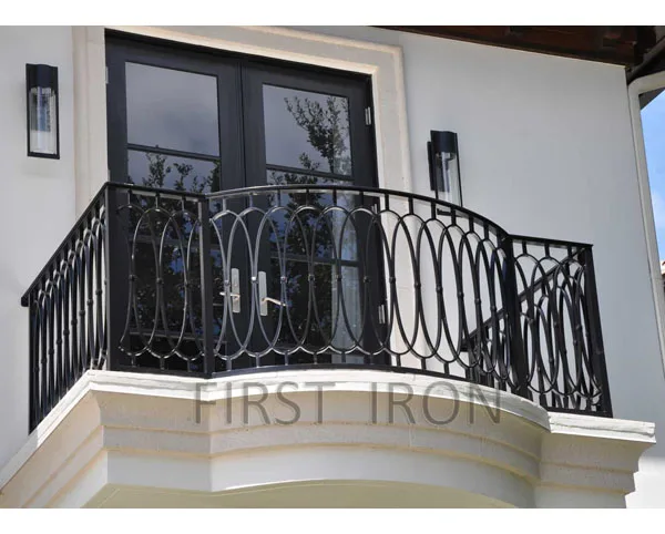 China professional custom supplier wrought iron black balcony railings for exterior