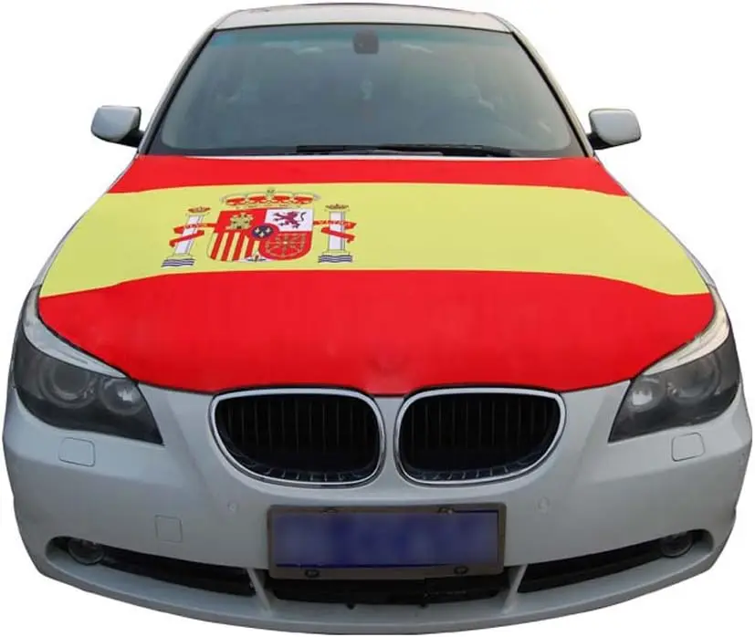 Customized Car Hood Flag National Printed Spandex Polyester Sublimation Car Engine Hood Cover Sports Football Soccer Team Logo