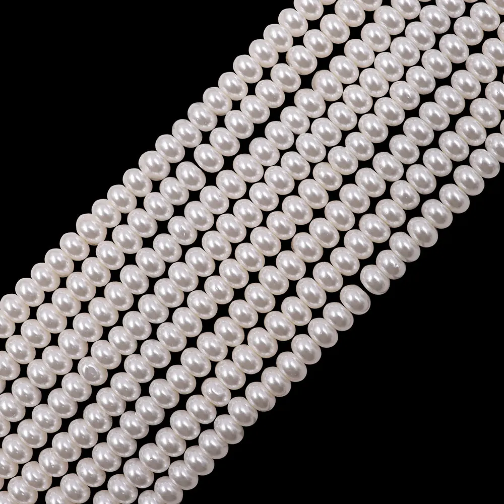 2x4mm Tiny Disc Shape Abacus Crystal White Pearl Swar Ovski Rondelle Glass Beads for Jewelry Bracelet Decoration Making