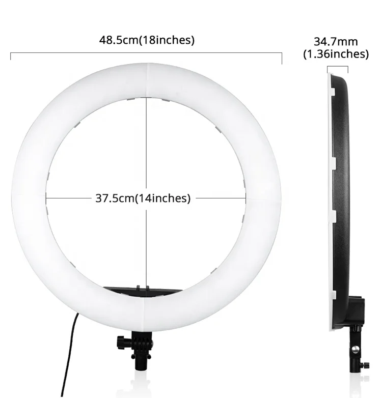 18 inch 65W makeup lamp modern 3200-5600K color changing tik tok ring light led lighting kit bicolor for video