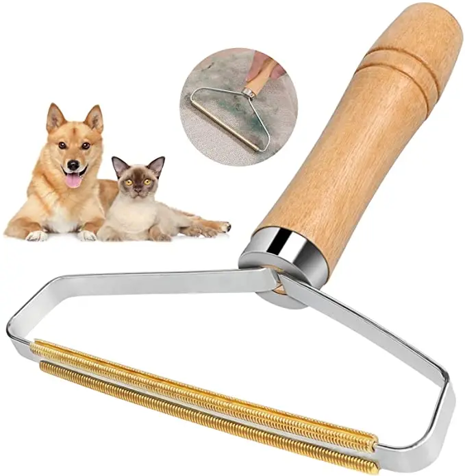 Animal Hair Removal Roller Pet 2Way Remove Rounded Tip Dog Grooming Kit Remover For Laundry Combs Orange