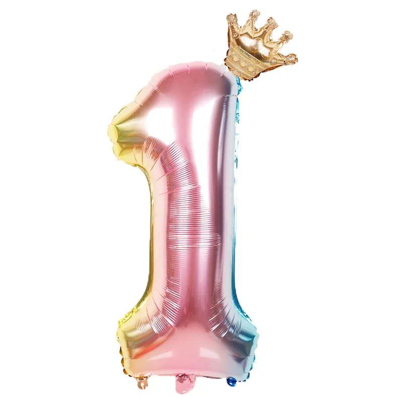32inch Number Foil Balloons Digit Air Balloon Kids Birthday Party Wild One Decorations Figure Baby Shower Boy Girl Gifts Globos