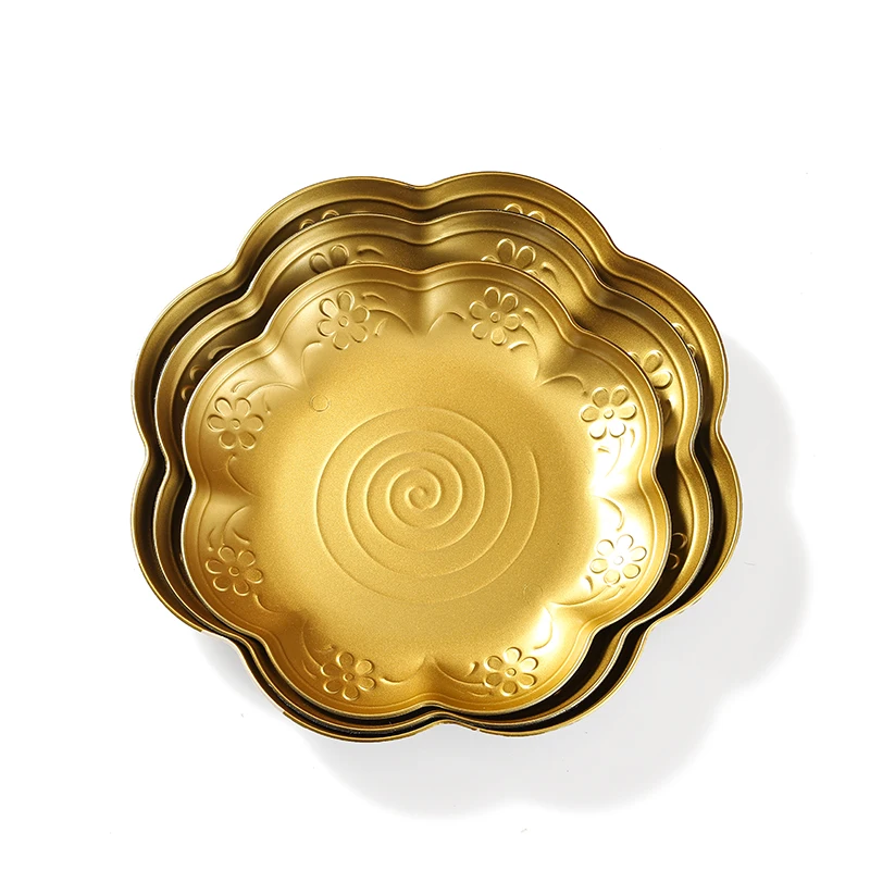 High Quality Hotel Restaurant Dinner Under Plate Flower Shape Gold Rim Chargers Plates