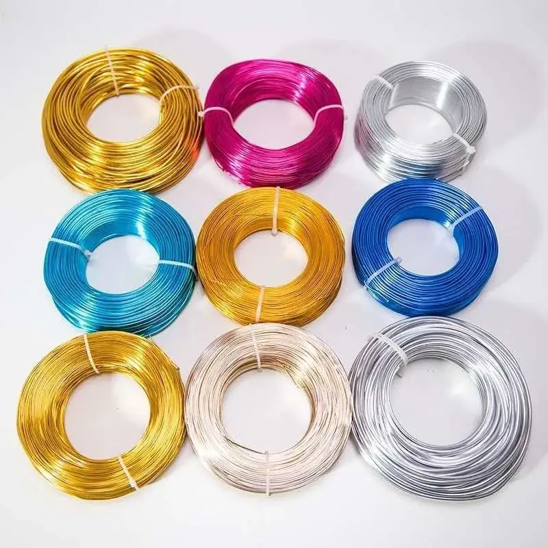 3.5mm Bright Gold Colored Anodized Artistic Round Aluminum Craft Wire For Jewelry Soft Wire