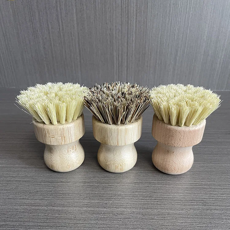 Eco Kitchen Wash Cleaning Scrub Brushes Bamboo Wooden Pot Dish Brushes for Household Pan Plate Vegetable