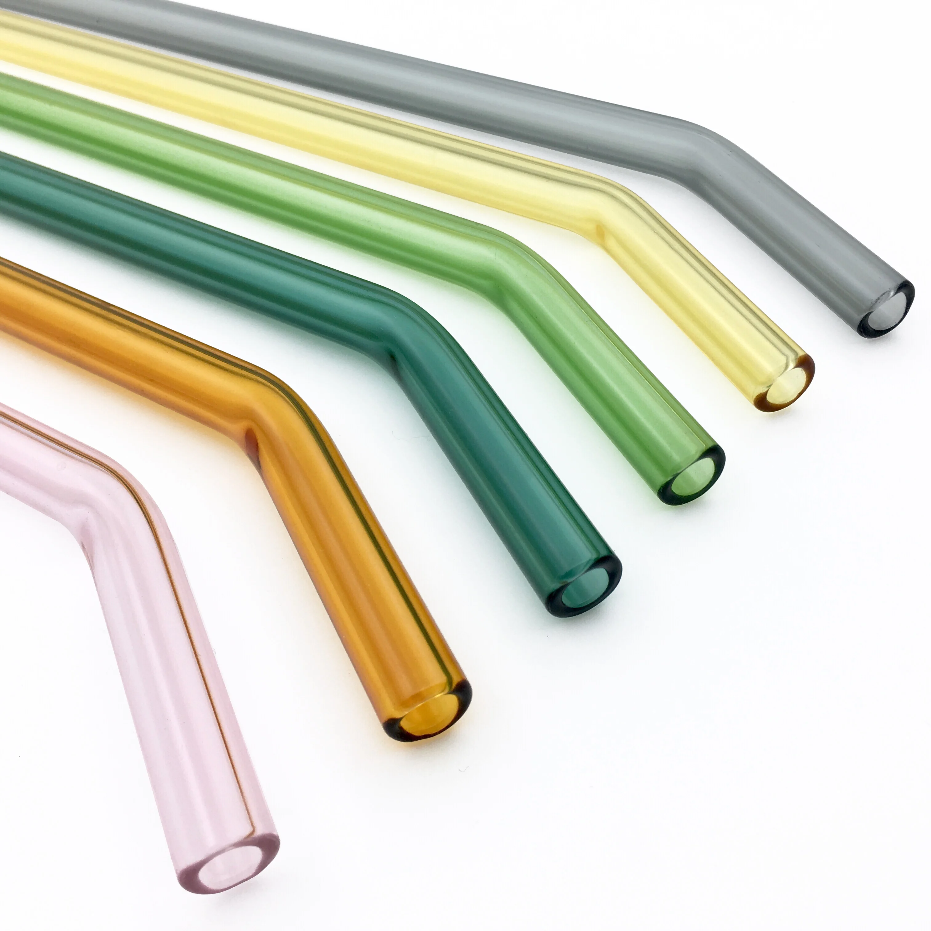 
Eco Friendly reusable Glass Drinking Straw Set for kids Environmental protection Bend straight straws with logo 