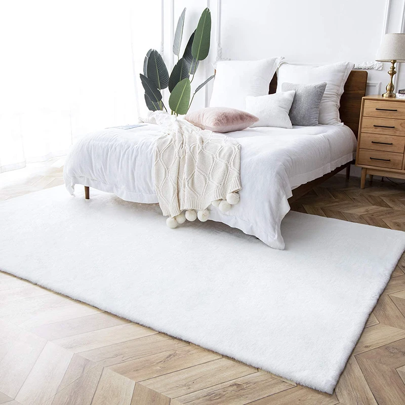 China Factory Popular Hot Selling Soft YarnCustomized Size Color  Faux Rabbit Fur Carpet Rug for Living room