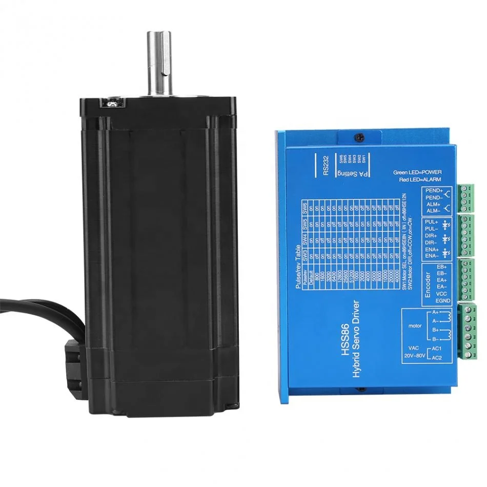 Шаговый двигатель с замкнутым контуром Nema34 12 нм с драйвером HSS86 и кабелем для станка с ЧПУ