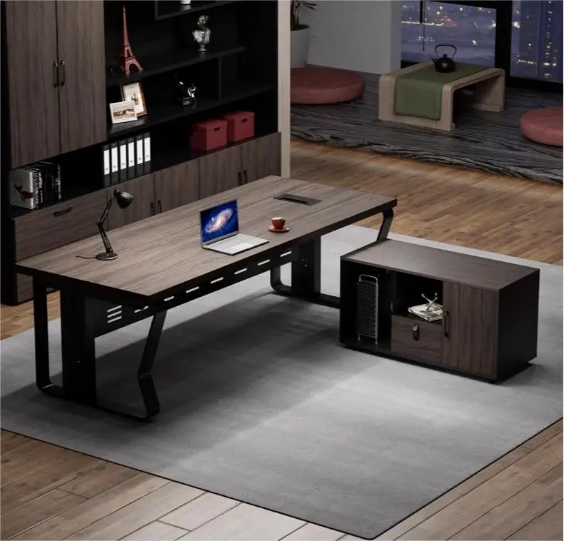 Boss desk simple modern president executive desk company L-shaped office desk and chair combination office furniture