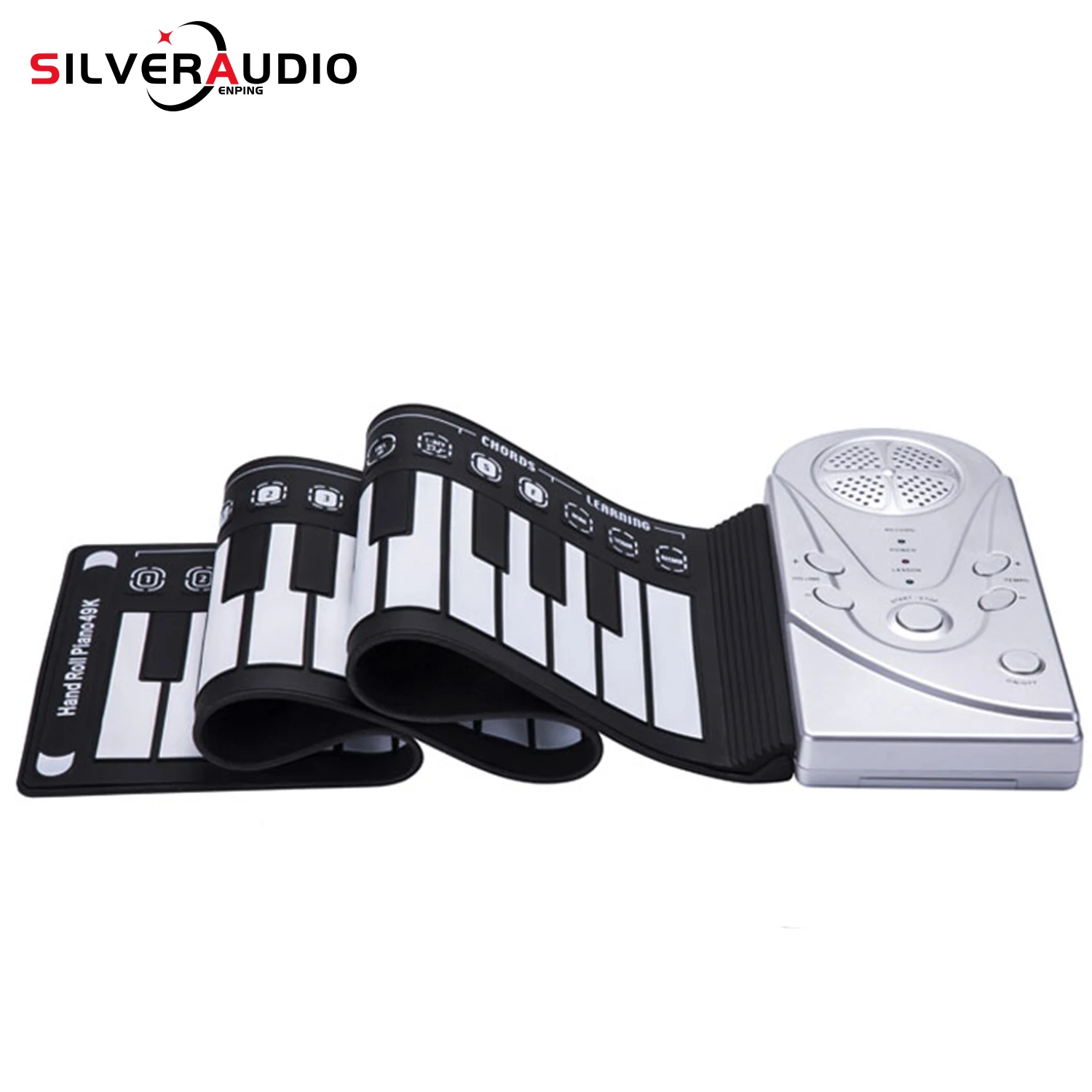 GAI-BR0249 Digital Hand Roll Piano 49 Key Foldable Piano Keyboard Build In Speaker Teaching Electronic Piano