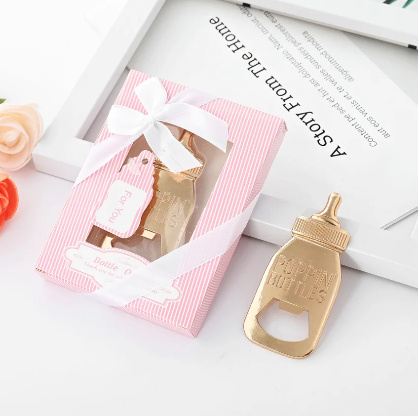 
Infant Milk Bottle Feeder Baby Wedding Favors Wine Gift Set Bottle Opener 