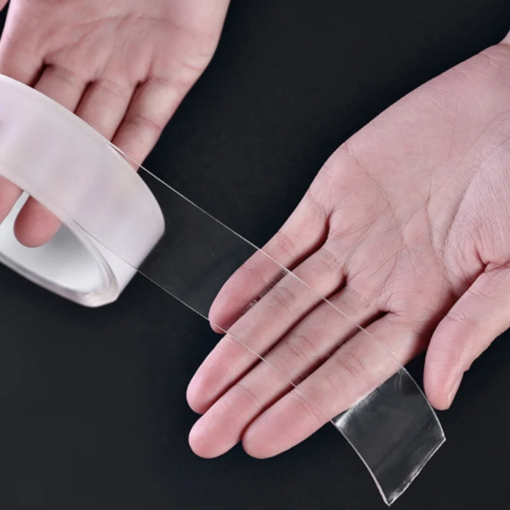 Elastic gecko adhesive reusable pu gel adhesive pad sheets nano gel grip tape