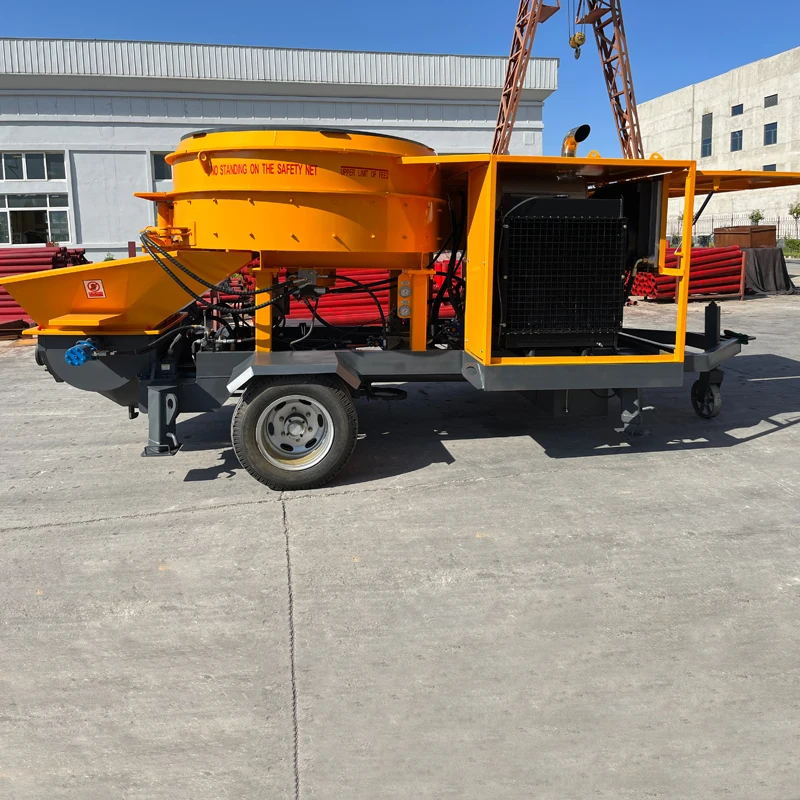 Factory suppliers mounted concrete mixer pump electric trailer concrete mixer with pump machine