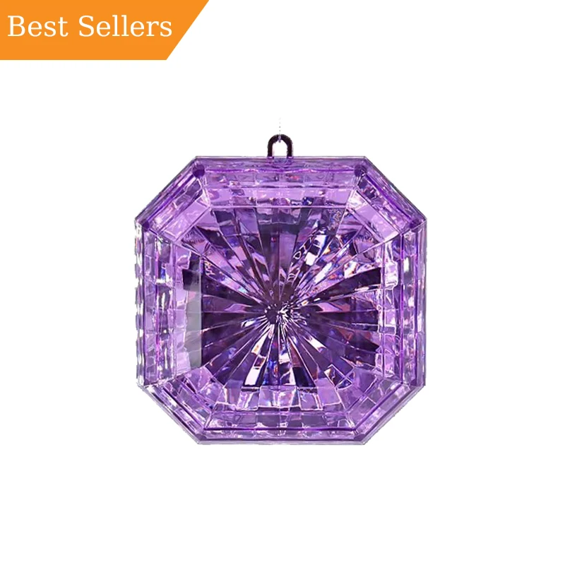 New Clear Jewel Crystals Ornaments Acrylic Diamonds Rhinestones Emerald Gemstone Shape Christmas Tree Hanging Decorations