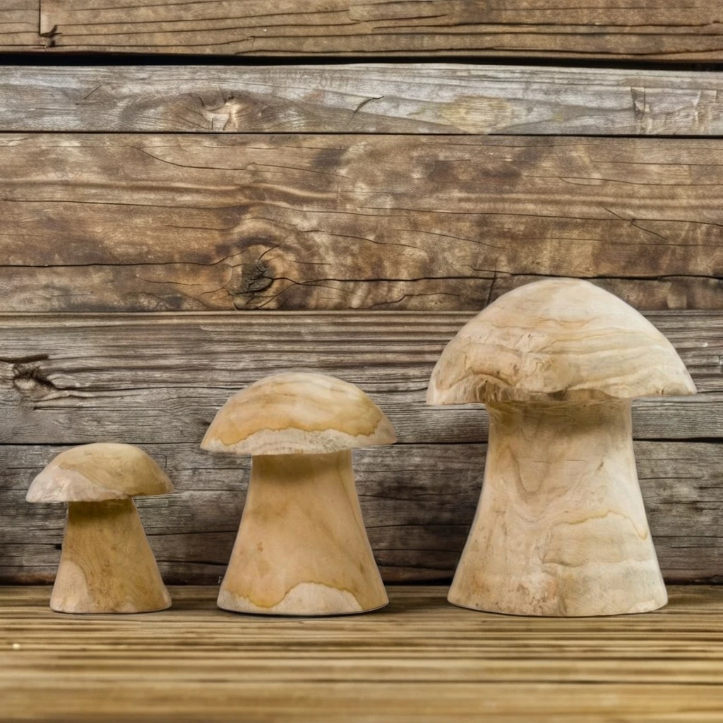 High Quality Recycled Teak Wood Standing Decor Natural Mushroom Shape Arts Crafts Display Table Home Furniture Decor for Hotels