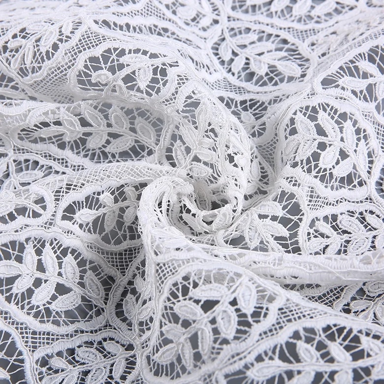 HA-15263 Widely used hot sales water soluble chemical turkey leaf lace fabric suppliers