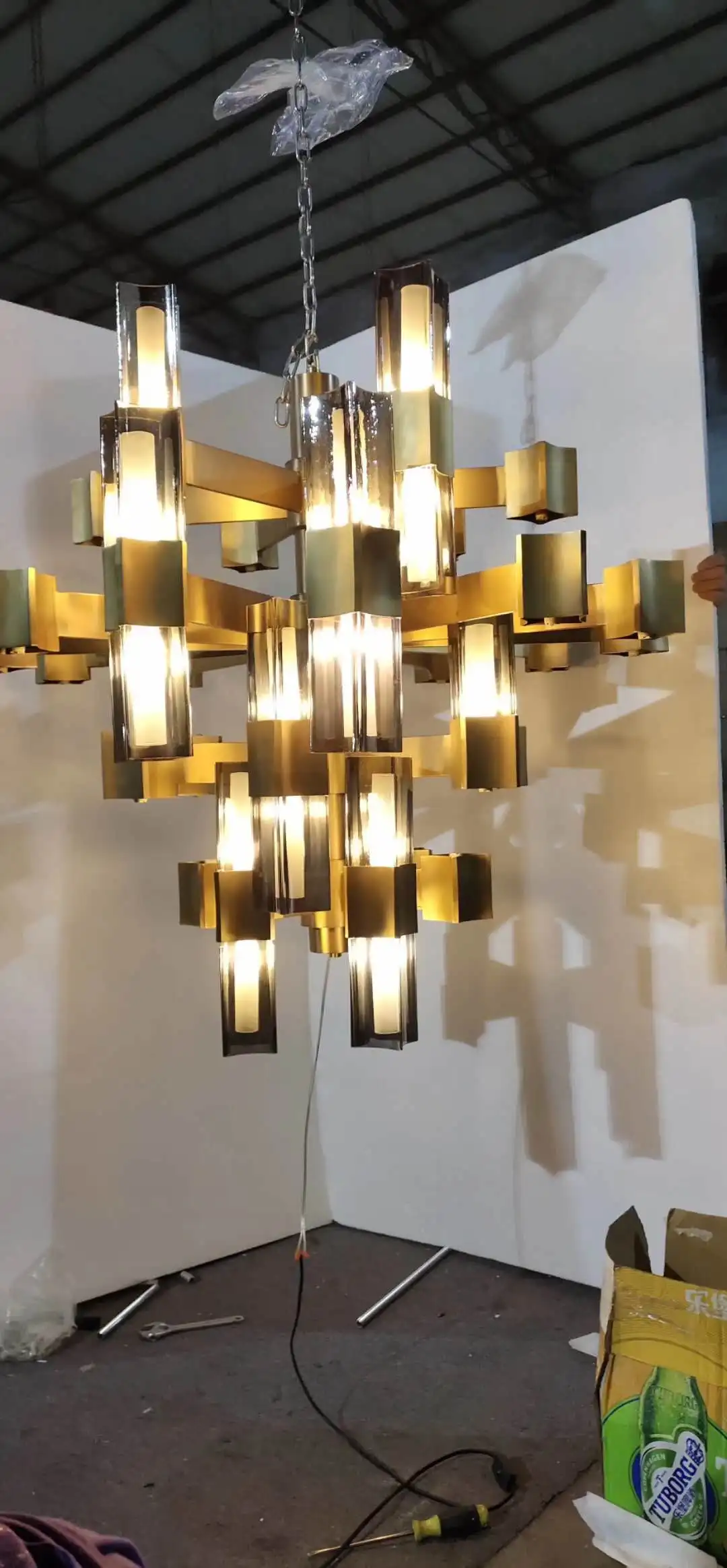 
Hotel customized custom project lamp light hanging chandelier pendant nordic European style 