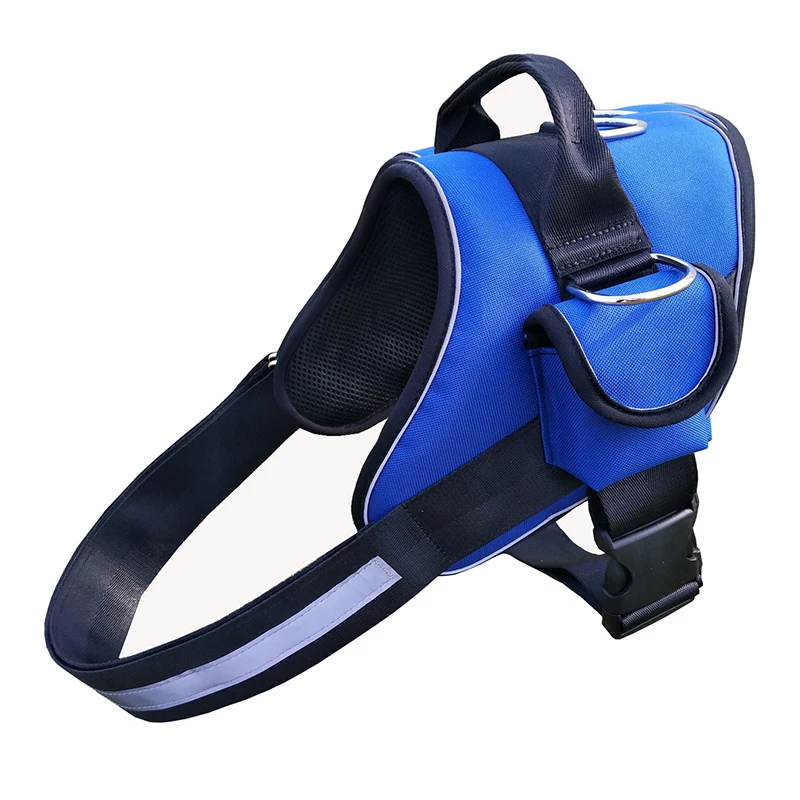 Custom Logo Luxury Dog Harness Wholesale Adjustable Reflective Soft Small Big Pet Clothes Harness Set With Pocket
