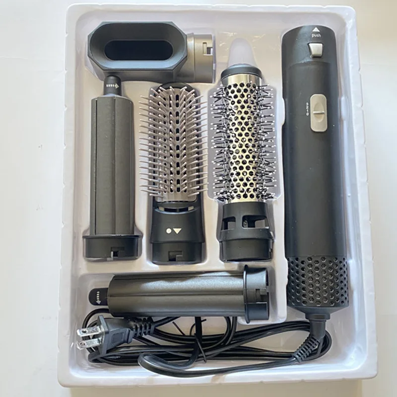 High-Speed Negative Ionic Blow Dryer 5 in 1 Professional Hot Air Styler for Fast Drying Curling Volumizing Straightening