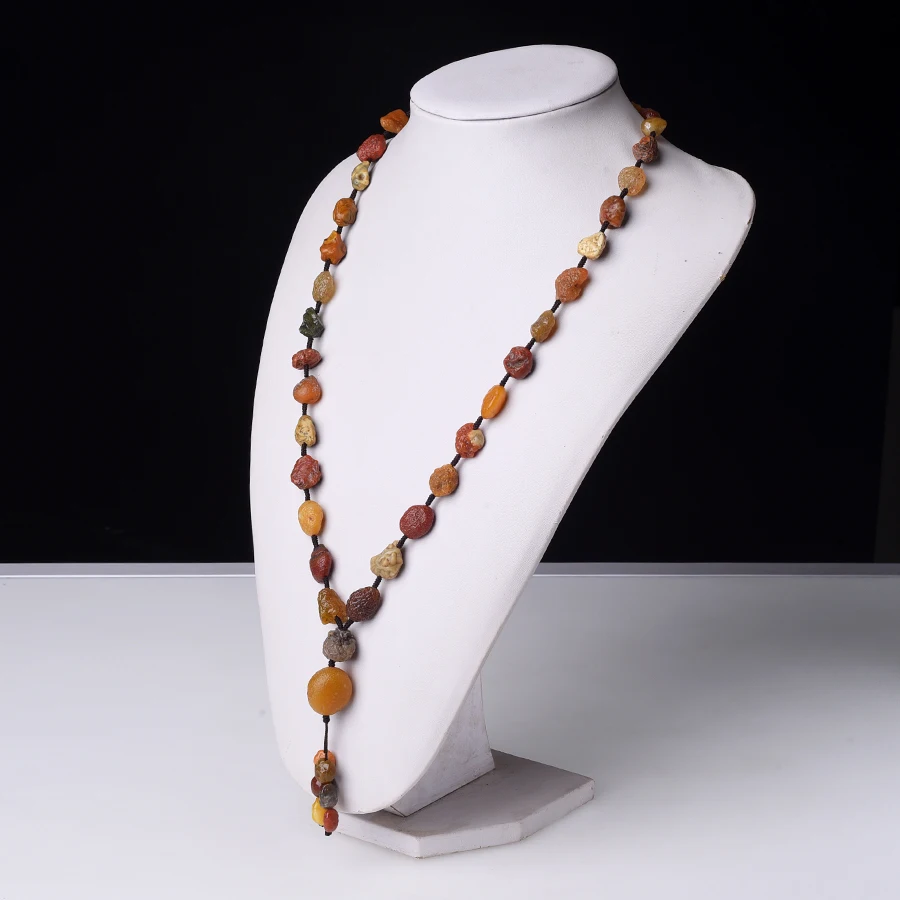 Ethnic Style Retro Crystal Colorful Jade Necklace Alxa Agate Pendant Gosses Bluff for Good Fortune Lucky And Wealth For Women
