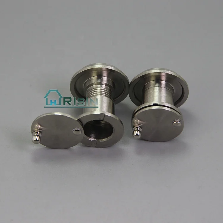 Brass thin door viewer with glass lens