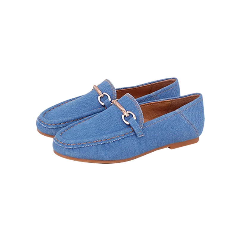 CHOOZII New Arrival Boys Men Summer Collection Premium Denim Loafers with Luxury Gold Chain