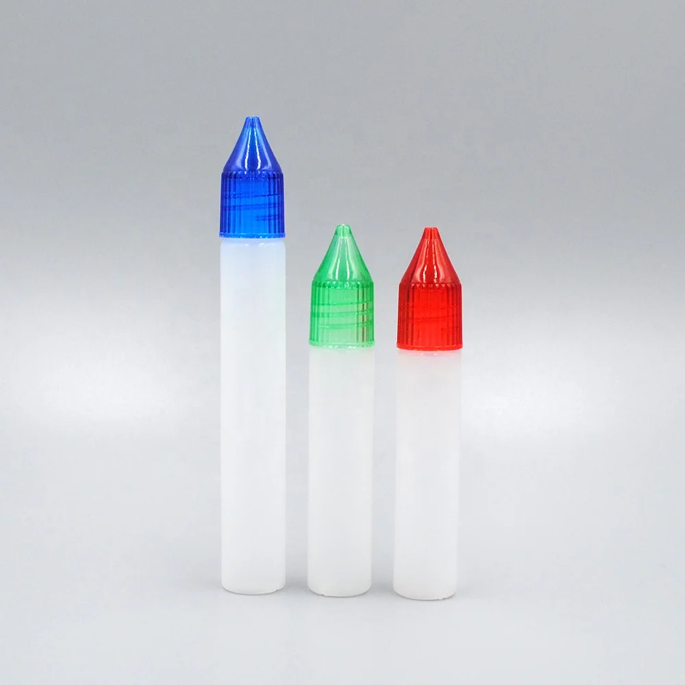 Plastic  PE Thin Squeeze Dropper Bottle Pen Dropper Bottle for Lube Liquid Screw Cap 15ml 30ml