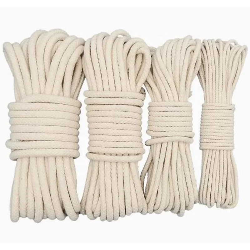 Hot Selling 100% Natural 4mm Twisted Cotton Rope Custom Size Macrame Cord Packaging for Various Uses