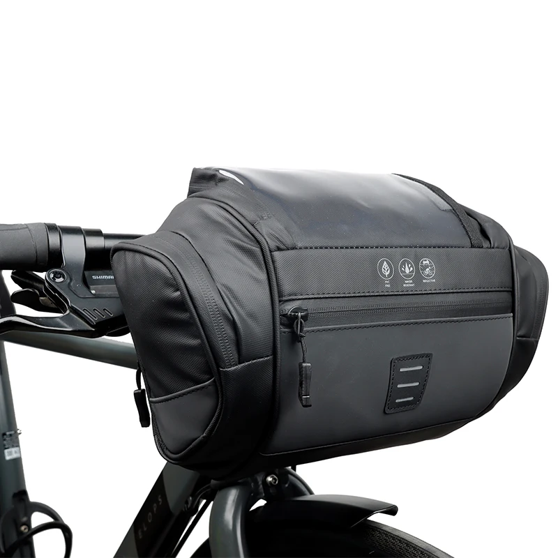 Factory 2024 NEW High Reflective Bicycle Handlebar Bag Cycling Front Pannier 5 Pockets Pouch Shoulder Carry phone holder Bags