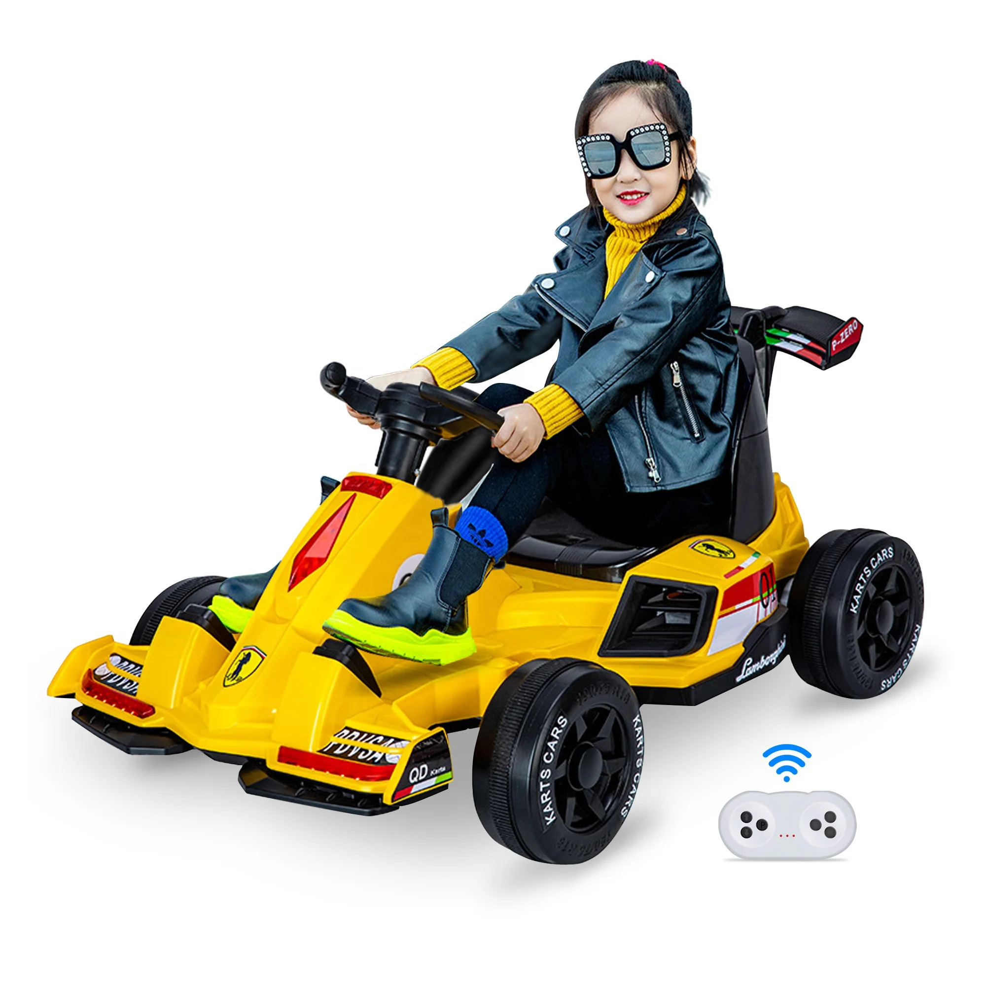 Ride-on cars for kids learning toys Cool go-kart car electric 4WD RC 2.4G 6V/12V 4.5A/7A large battery Safe Early swing car