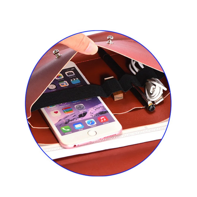 Office Document File Storage Bag Thin PU Leather A4 A5 A6 Envelope Files Pocket Phone Laptop Zipper Sleeve Cover