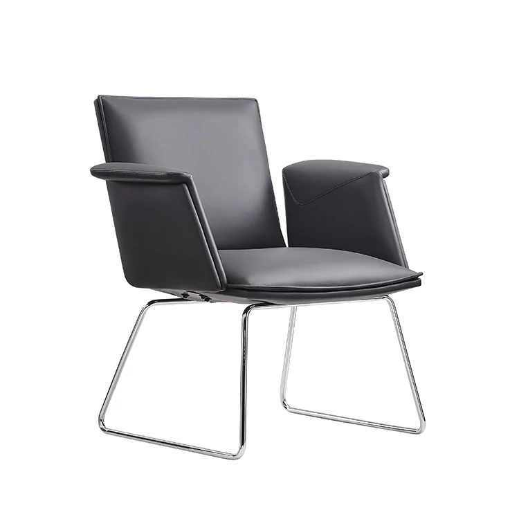 Office Furniture Luxury PU Leather Conference Executive Swivel Chair Office Chair Without Wheels