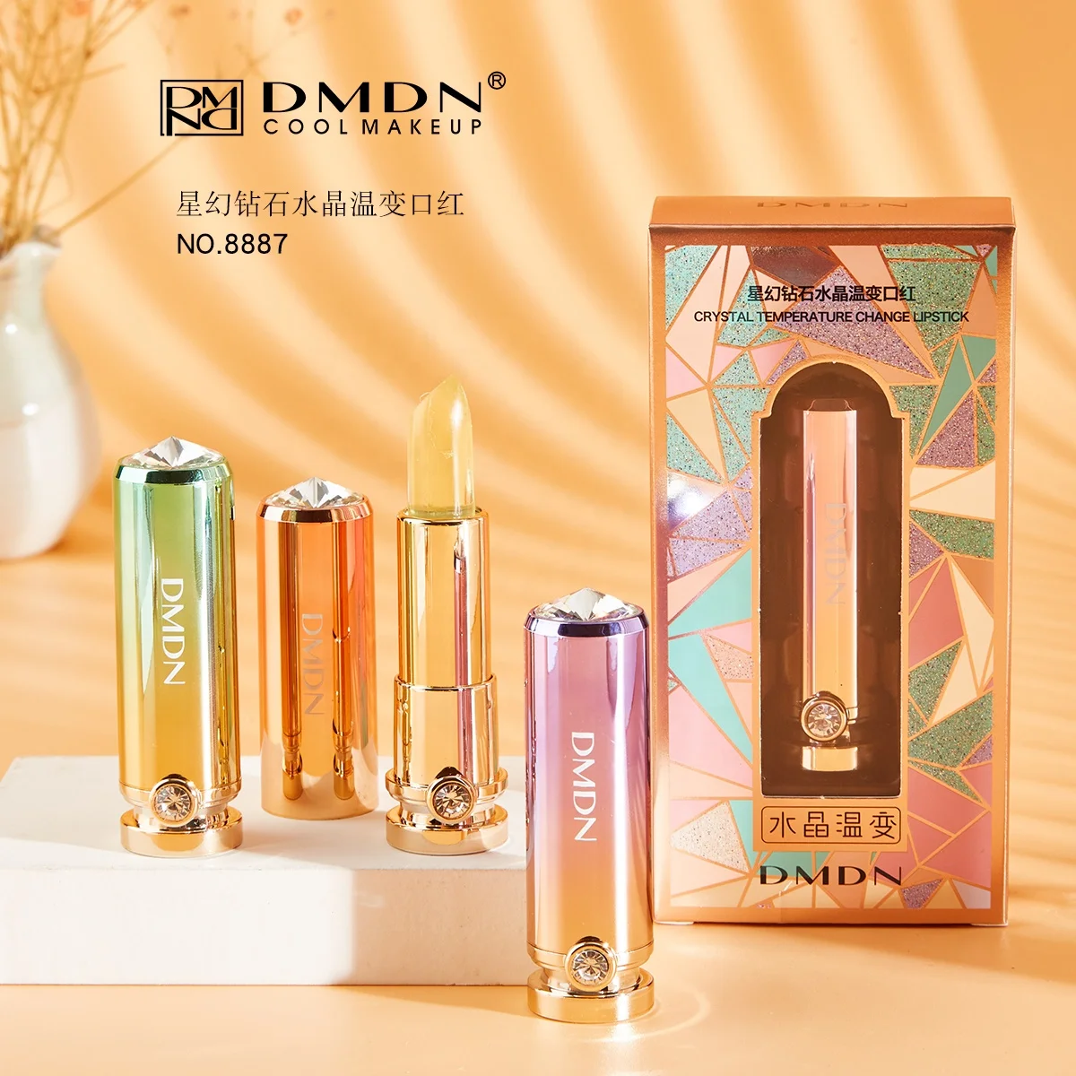 KAQILI hot selling lipstick  moisturizer  customized crystal lipstick  long lasting temperature change  jelly lipstick