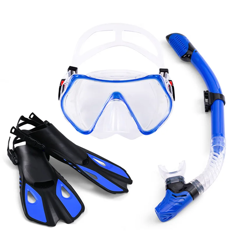 Diving Snorkel Set Silicon Swimming Life Boy Safety Professional Air Floating Goggles Snorkeling Tube Diving Fins Pool