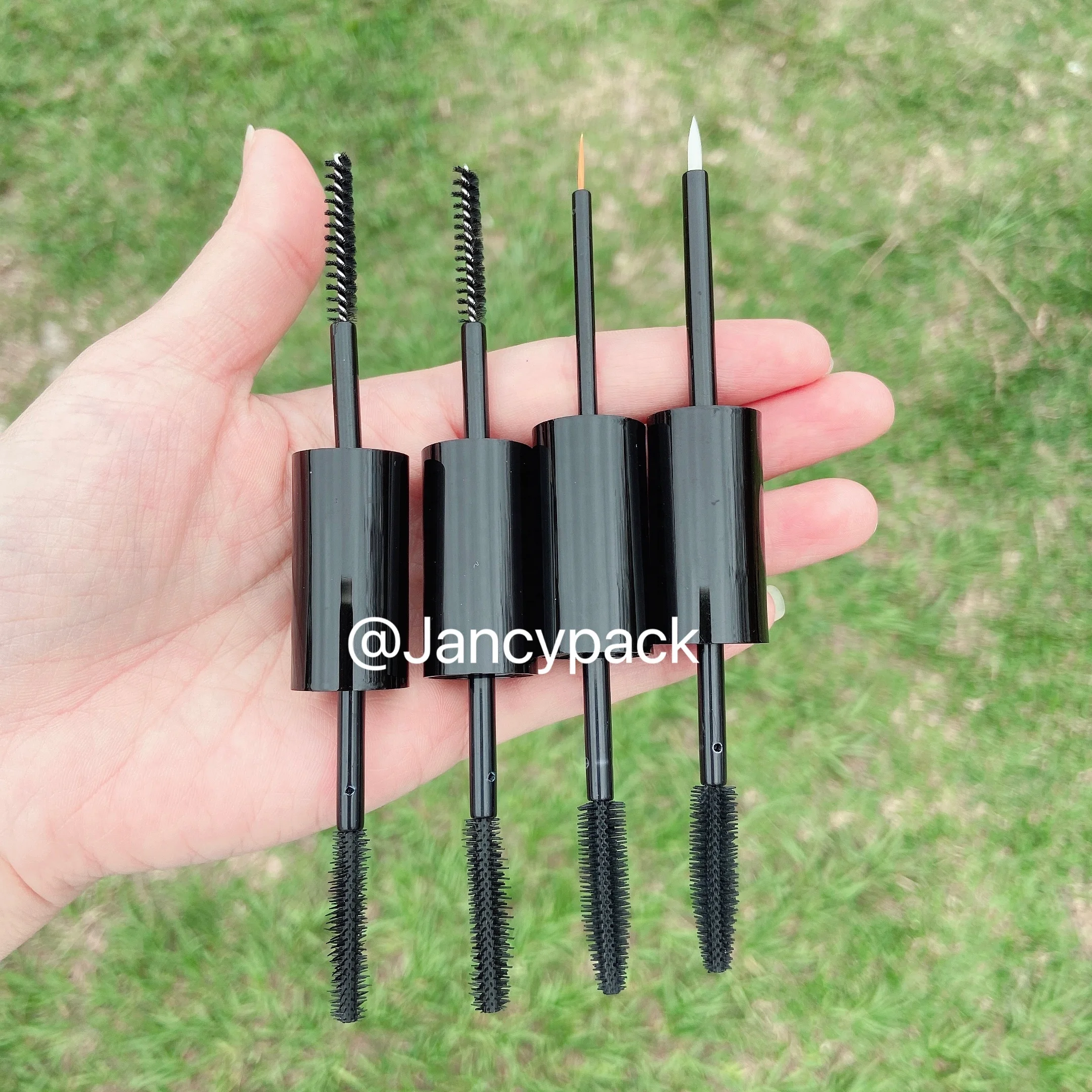 Двухсторонняя черная прозрачная тушь для ресниц, контейнер для подводки для глаз, косметическая упаковка с двумя бутылочками