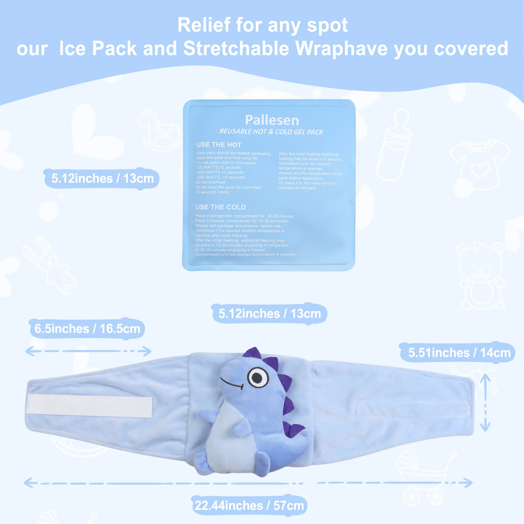 Baby Colic Gas Relief Tummy Wrap for Newborns Gel Cold Pack  Swaddling Belt Belly Band Upset Stomach Infants