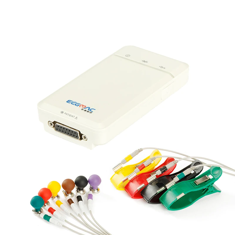 Portable mini bluetooth 12 channel ecg ekg machine device