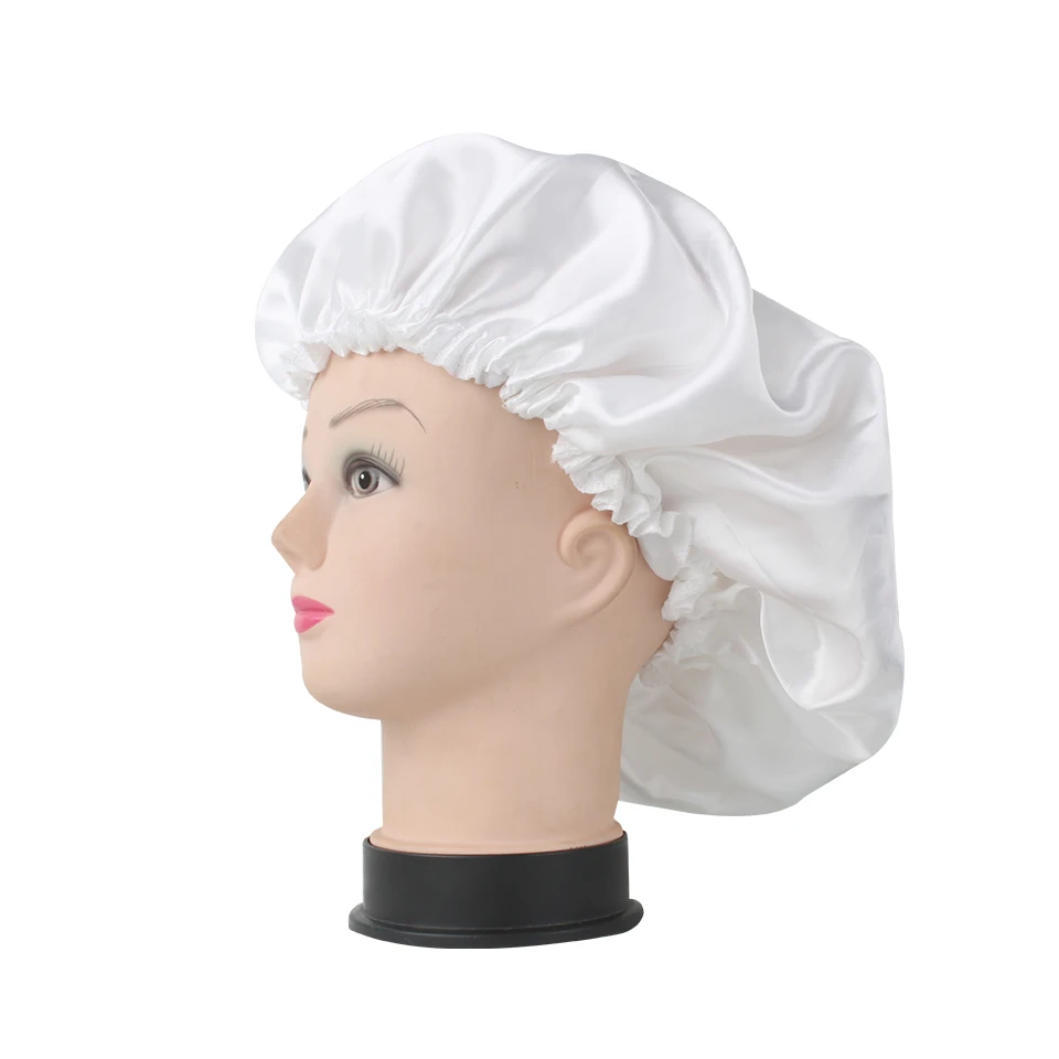 Роскошные 2 слоя атласа девственные волосы парики крышка капота, простая пустая белая/черная/ярко-розовый спальный шляпа bonnt
