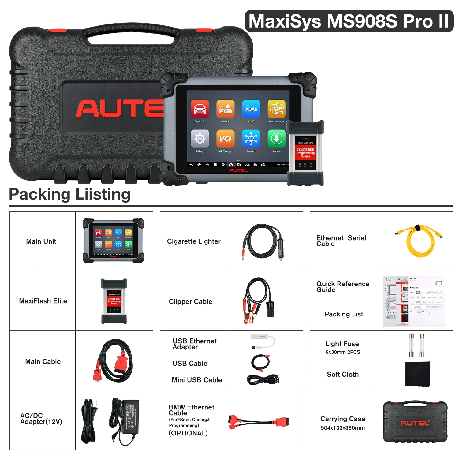 Autel MaxiSYS MS908S PRO II Vehicle Diagnostic Tool with MaxiFlash VCI/J2534 Professional ECU Programming OBD 2 Scanner Tools