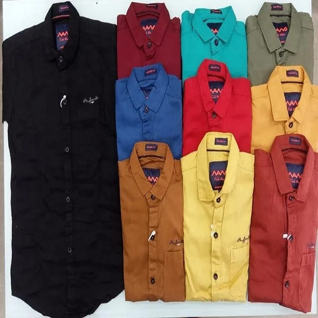 Best Quality New Pattern Pure Cotton Plain Boys Shirts