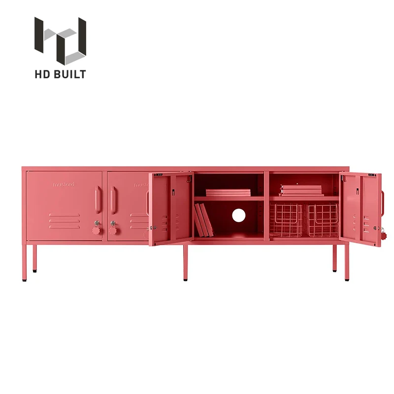 Home furniture Living Room modern colorful steel TV cabinet metal living room storage cabinet swing Door Cabinet